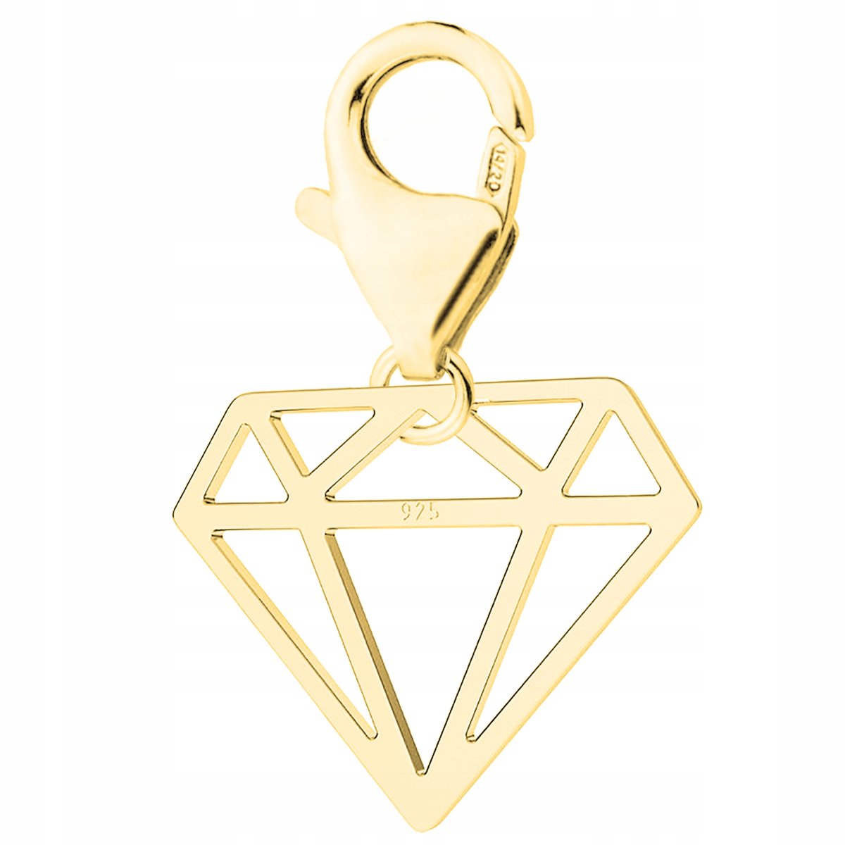 Zawieszka złota wisząca Diament srebro 925