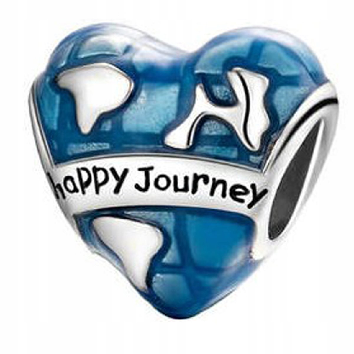 Charms serce podróż ziemia srebro 925