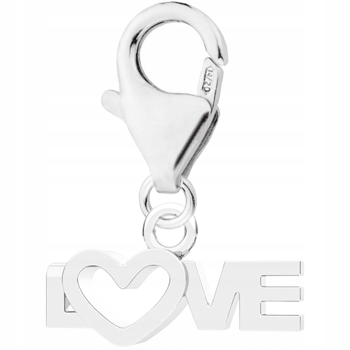 Zawieszka wisząca Love Miłość Serce srebro 925