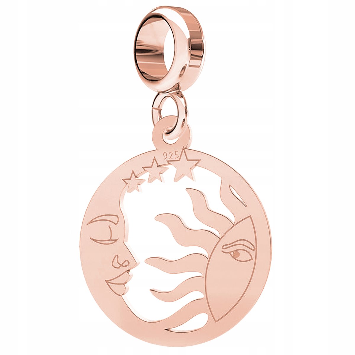 Charms Słońce Księżyc różowe złoto S925
