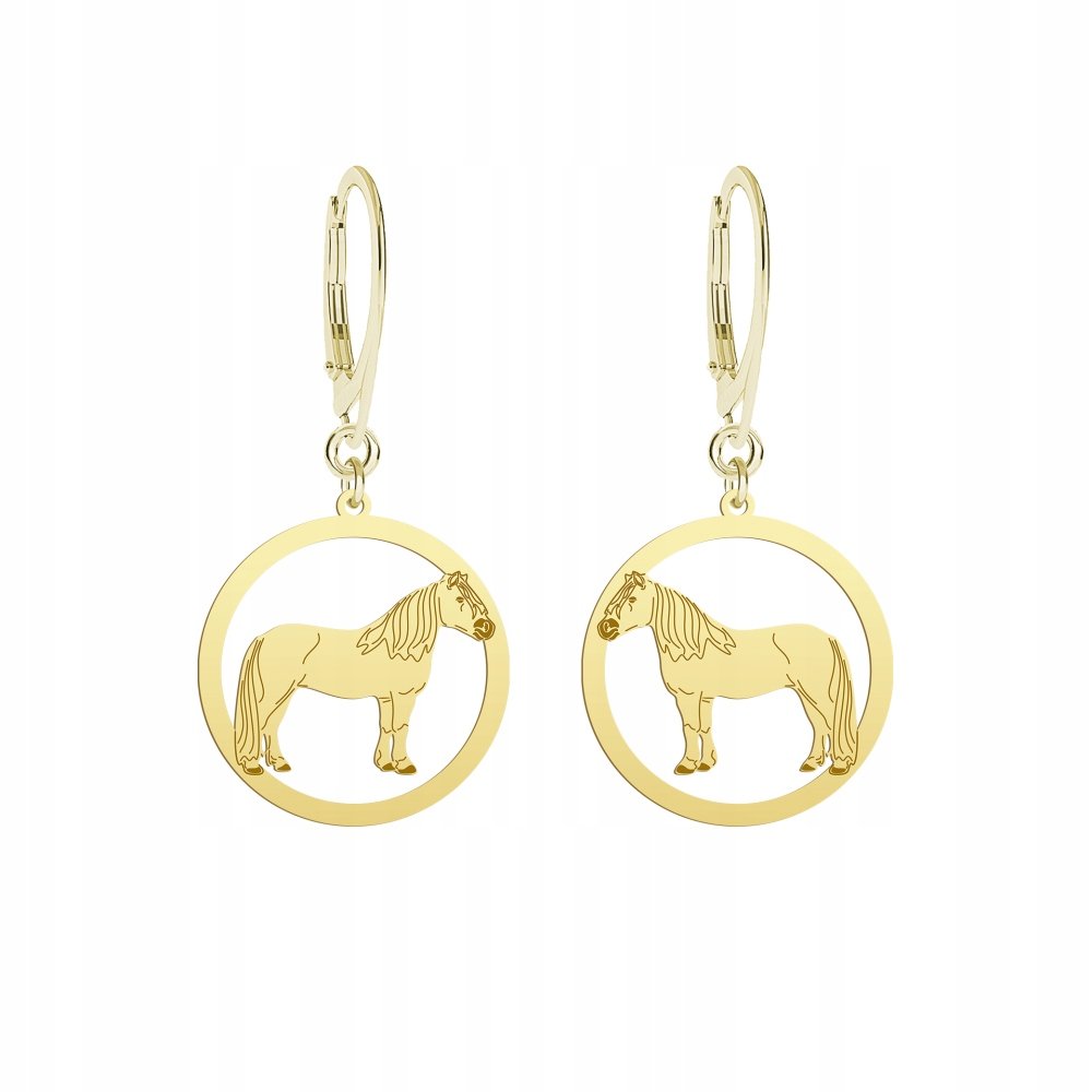 Kolczyki Złote z Koniem Haflinger 925 Prezent Biżuteria Kobieta GRAWER