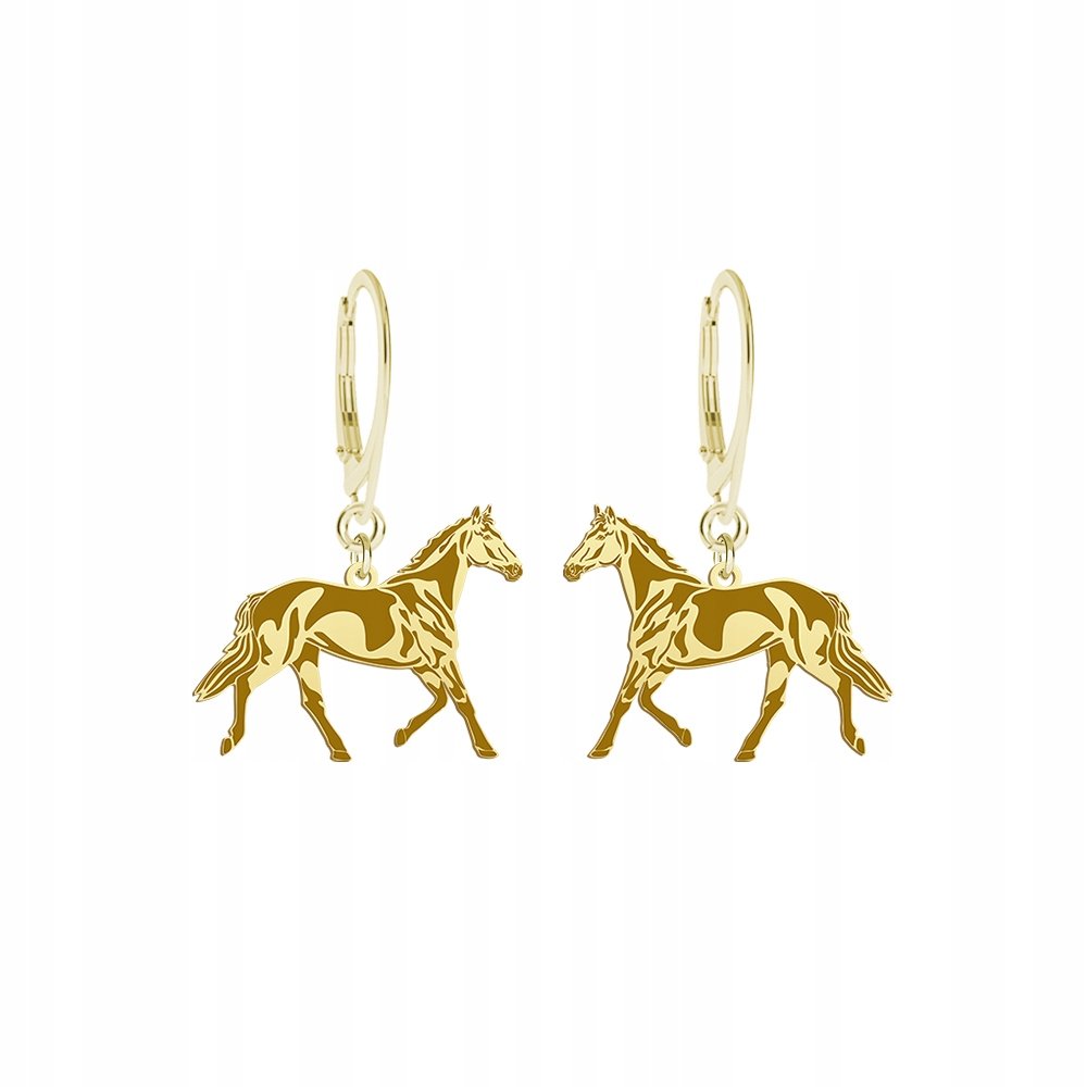 Kolczyki Złote z Koniem Trakeńskim 925 Biżuteria Kobieta Prezent GRAWER