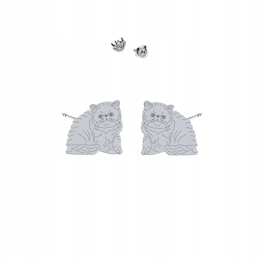 Kolczyki Srebrne z Kotem Egzotycznym 925 Biżuteria Kobieta DEDYKACJA