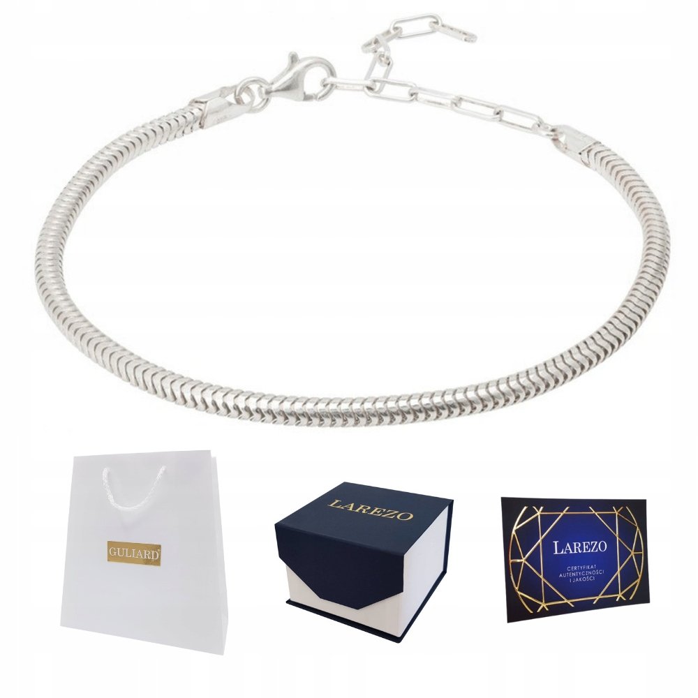 BRANSOLETKA srebrna do charms baza Larezo 18 cm