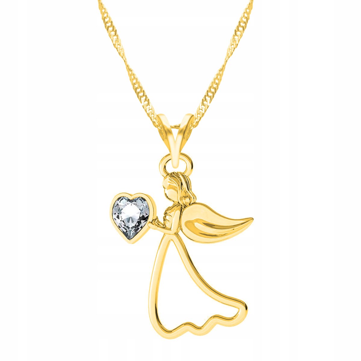 Łańcuszek złoty naszyjnik 925 Anioł Aniołek Angel