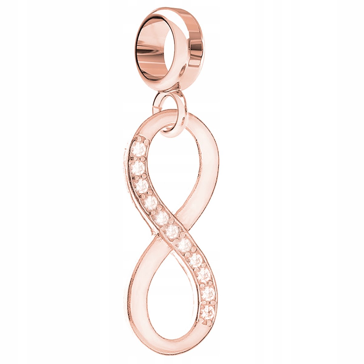 Charms Infinity Znak różowe złoto srebro 925