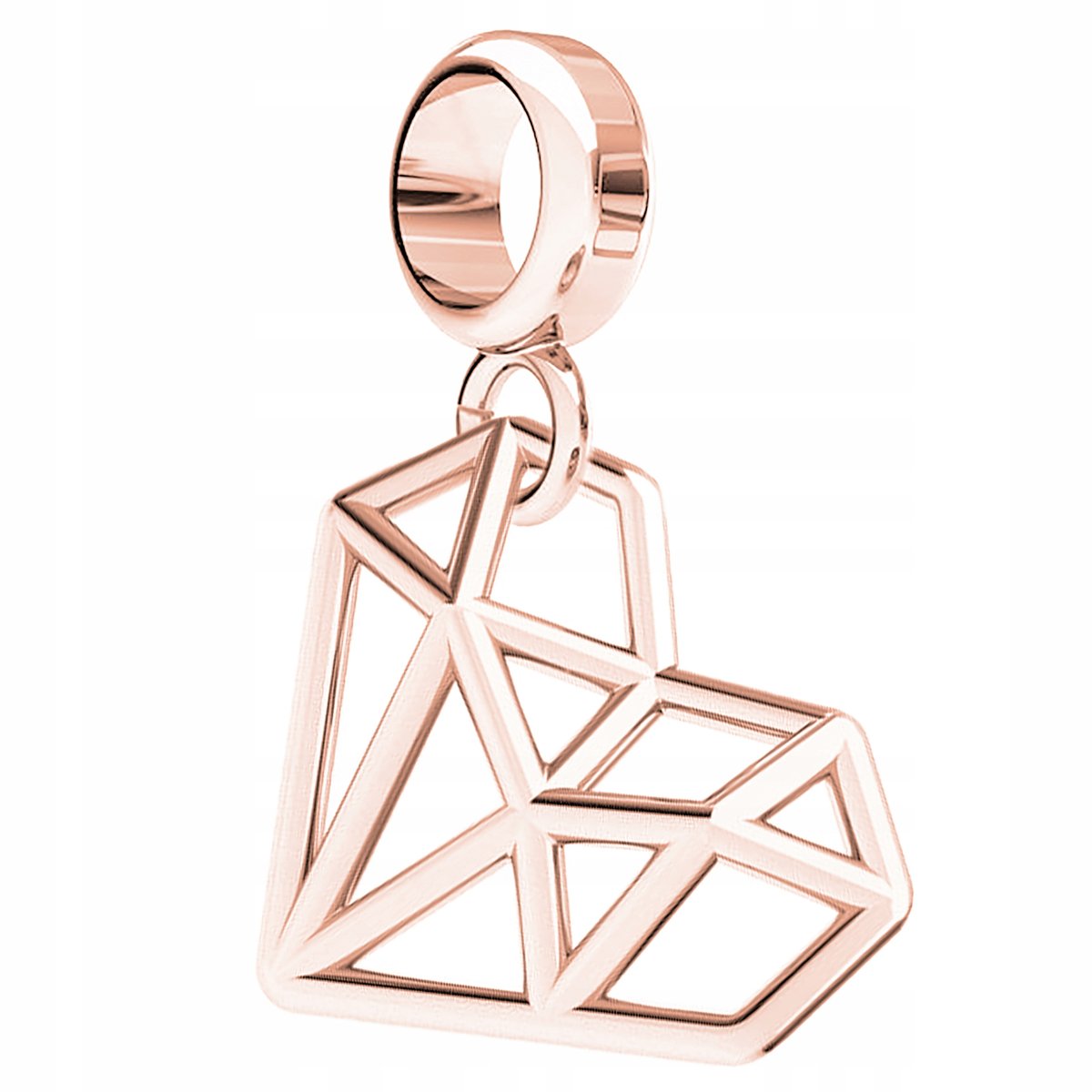 Charms Ażurowe Serce różowe złoto srebro 925