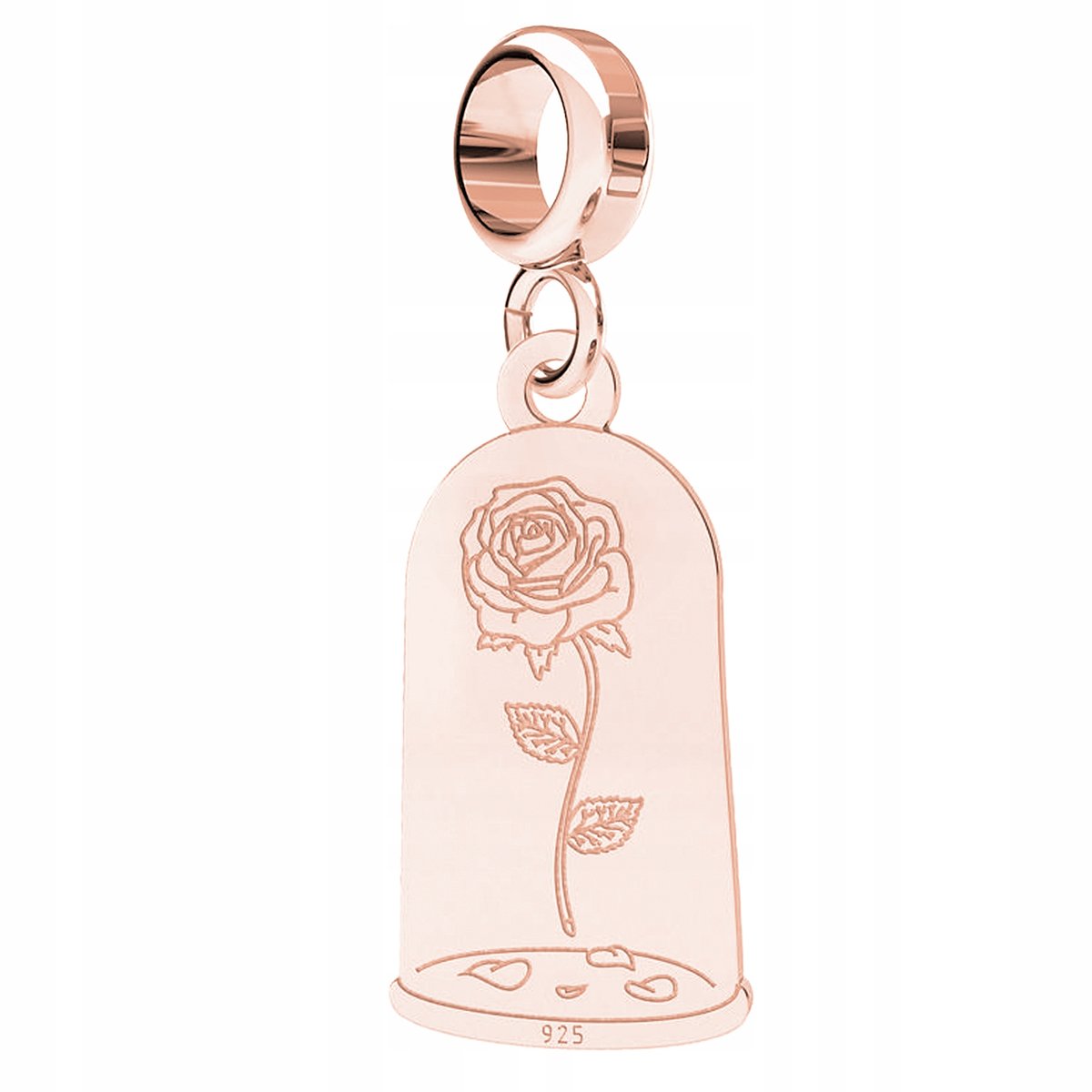 Charms Róża Kwiat różowe złoto srebro 925