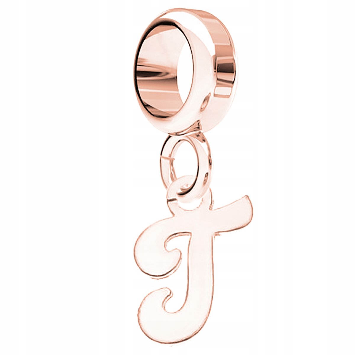 Charms Literka T różowe złoto 925