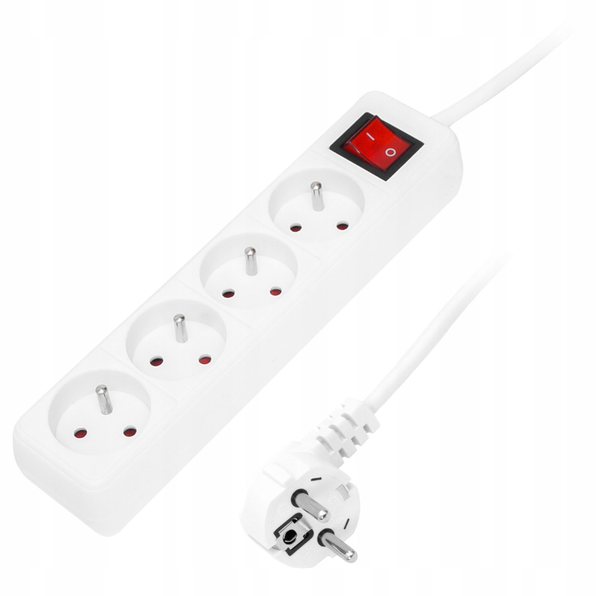 PRZEDŁUŻACZ LISTWA ZASILAJĄCA MOCNA WŁĄCZNIK 5m 4 GNIAZDA