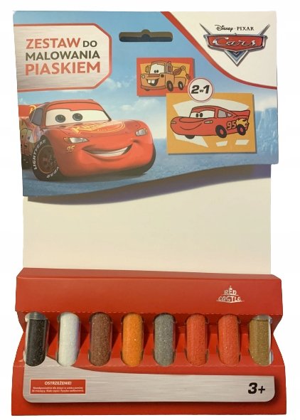 AUTA CARS ZESTAW DO MALOWANIA PIASKIEM 2w1