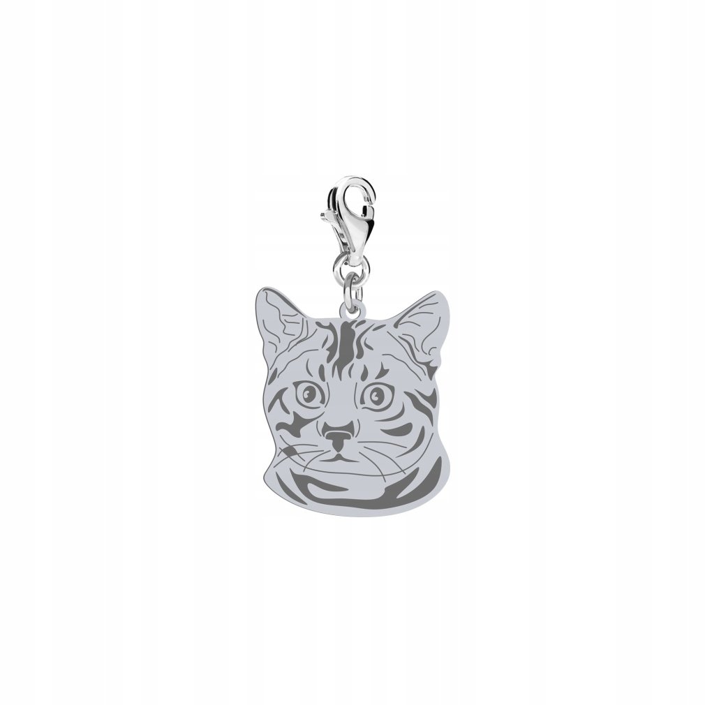 Charms Srebrny Bengal Cat 925 Biżuteria Kobieta Prezent DEDYKACJA