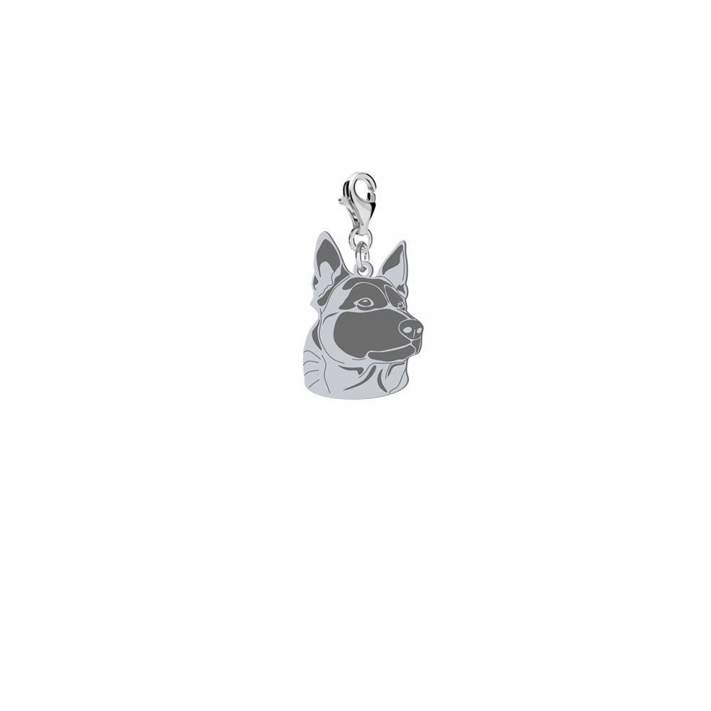 Charms Srebrny z psem Malinois 925 Biżuteria Kobieta Prezent Życzenia
