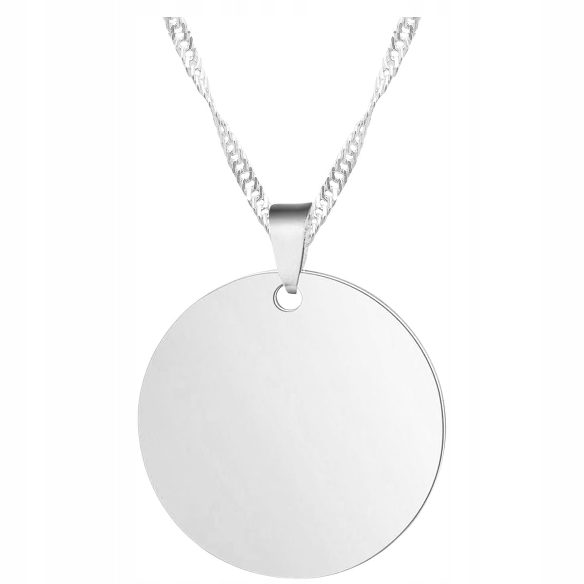 Łańcuszek srebrny naszyjnik 925 Blaszka Grawer