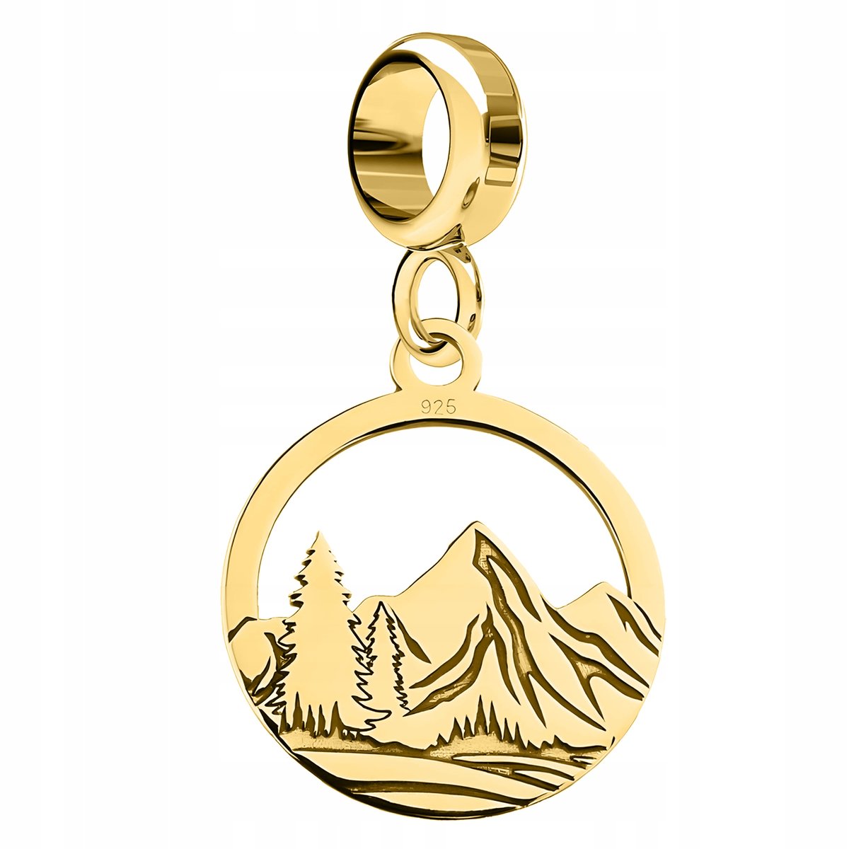 ZŁOTY CHARMS 925 z Górami Tatrami Polskie Góry Tatry Natura POZLACANY 585