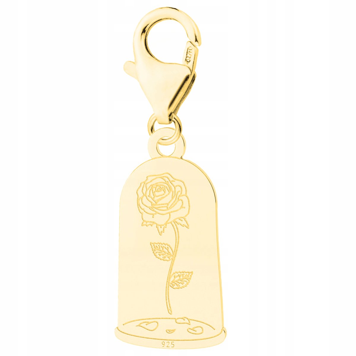 Zawieszka złota wisząca Róża Kwiat srebro 925