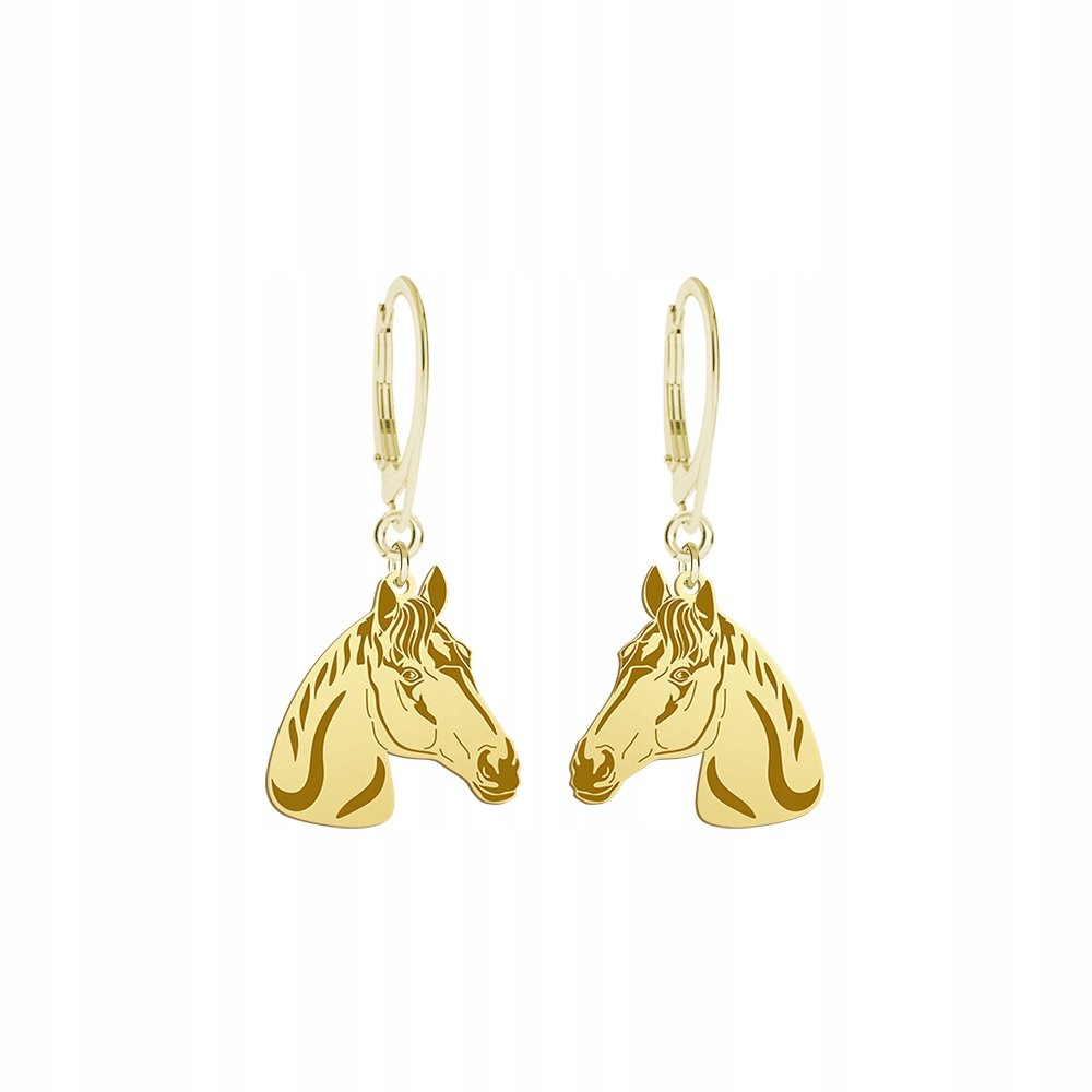 Kolczyki Złote z Koniem Trakeńskim 925 Biżuteria Kobieta Prezent GRAWER