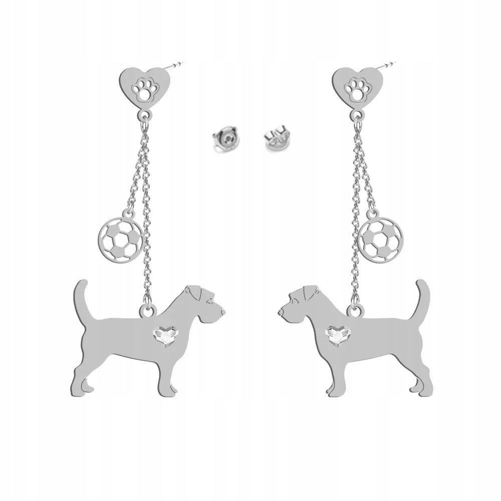 Kolczyki Srebrne Jack Russell Terrier Szorstkowłosy 925 Prezent GRAWER