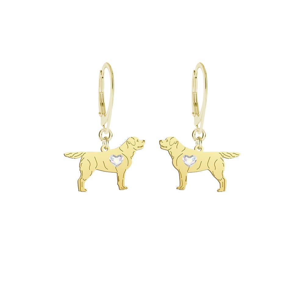 Kolczyki Złote z Labrador Retriever 925 Biżuteria Kobieta Prezent GRAWER