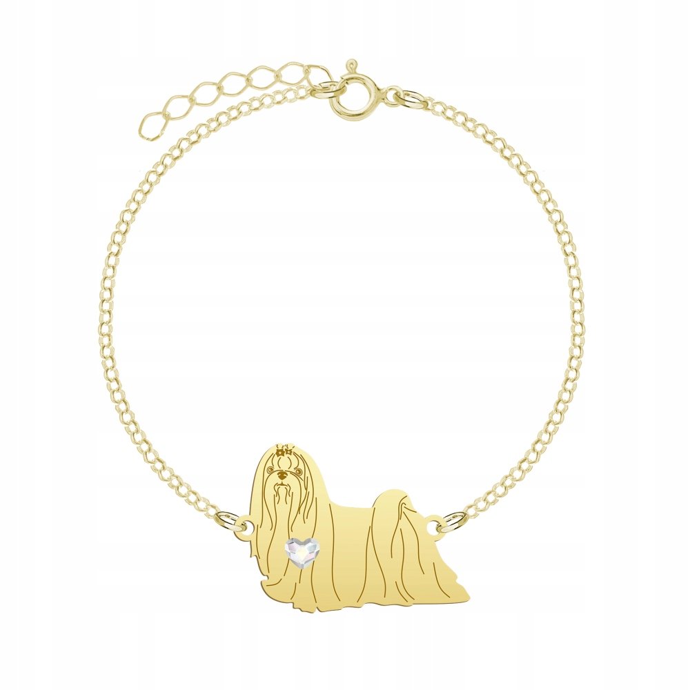 Bransoletka Złota z psem Maltese 925 Łańcuszek Prezent Biżuteria GRAWER