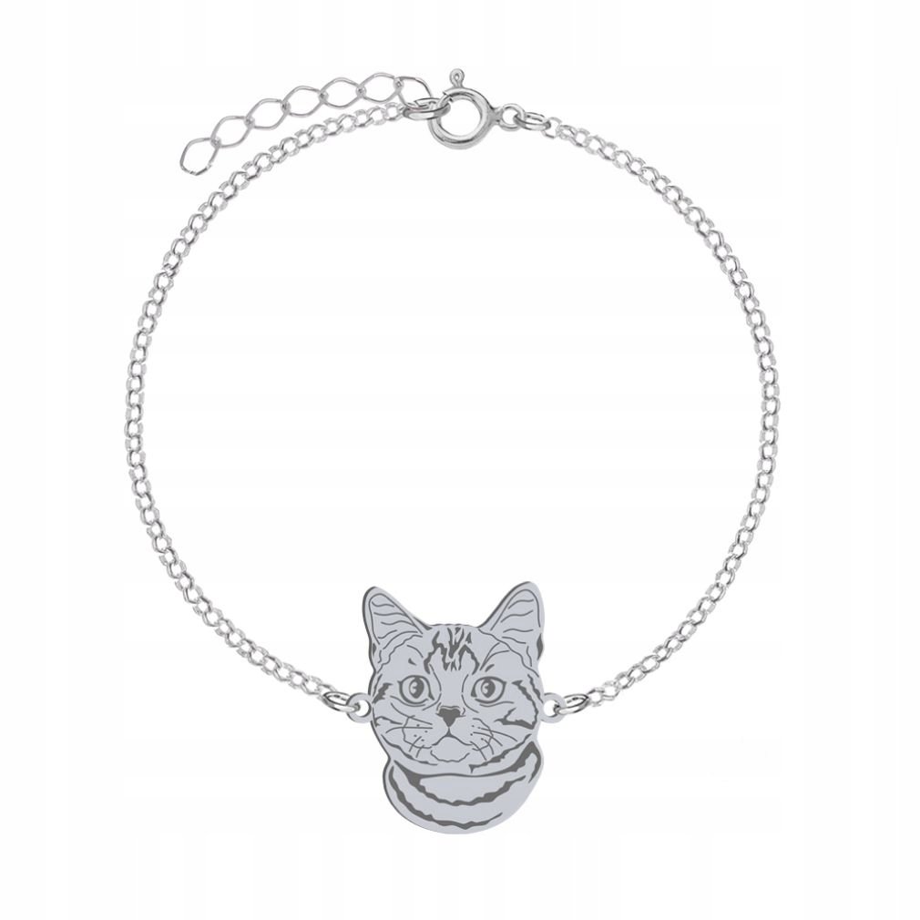 Bransoletka Srebrna kot American Shorthair 925 Prezent Biżuteria GRAWER
