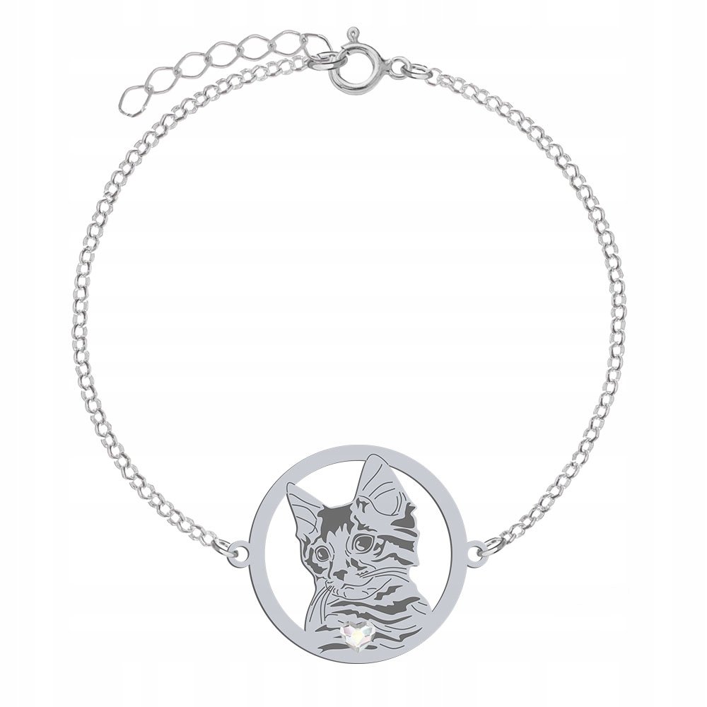 Bransoletka Srebrna Siberian Cat 925 Biżuteria Prezent Kobieta GRAWER