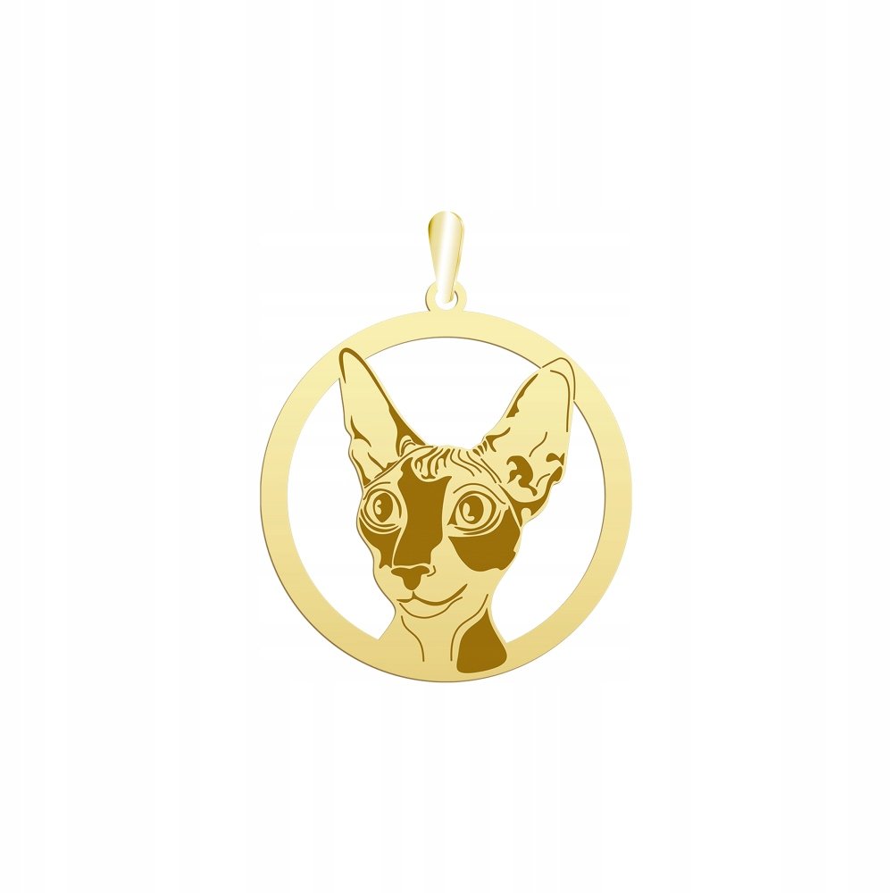 Zawieszka Złota z kotem Cornish Rex 925 Prezent Kobieta Biżuteria GRAWER