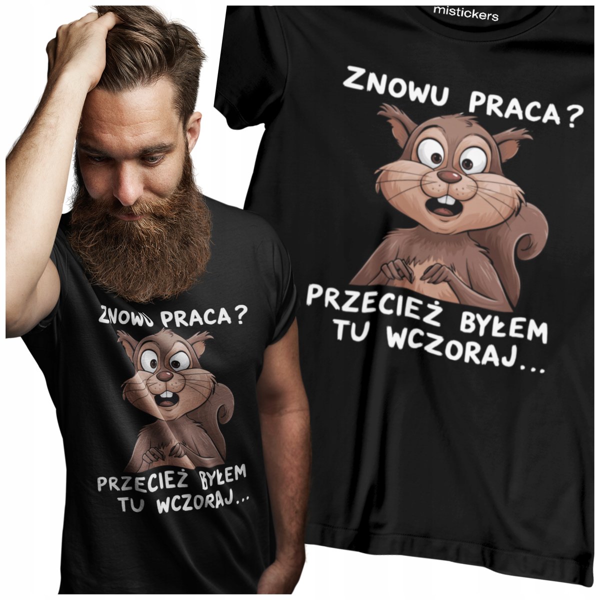 ŚMIESZNA KOSZULKA MĘSKA T-SHIRT Z NADRUKIEM NAPISEM NA PREZENT