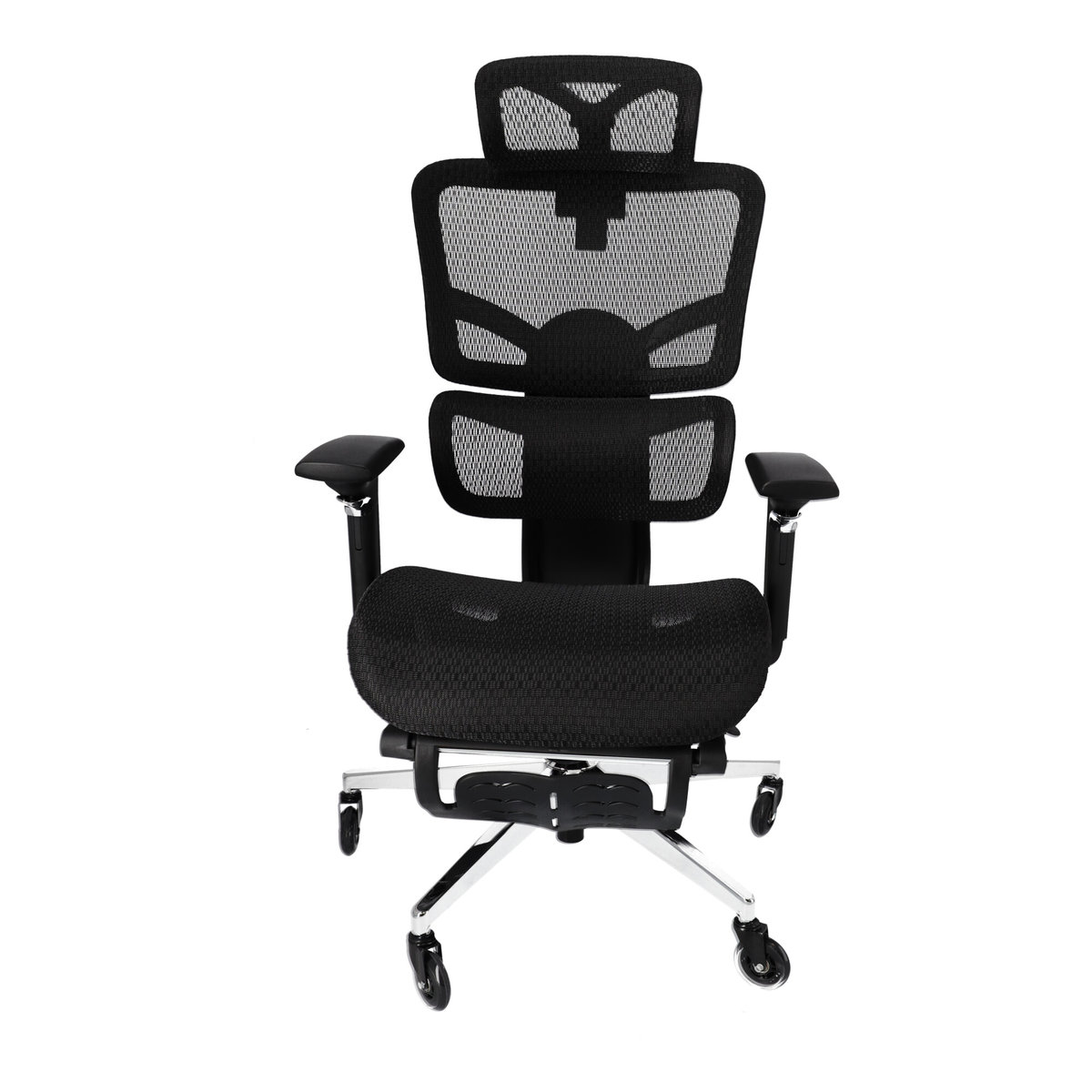 Ergonomiczne, regulowane krzesło biurowe z siatki - Czarne