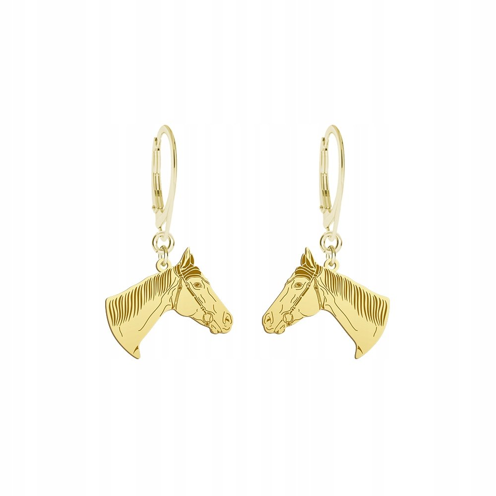 Kolczyki Złote Koń Pełnej Krwi Angielskiej 925 Biżuteria Prezent GRAWER
