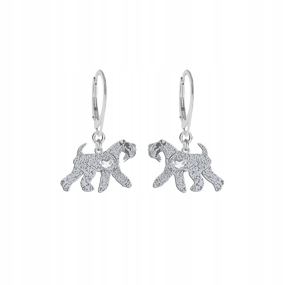 Kolczyki Srebrne z psem Kerry Blue Terrier 925 Biżuteria Kobieta GRAWER