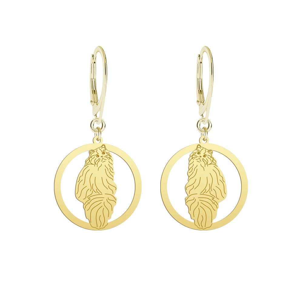 Kolczyki Złote Kot Szkocki Straight 925 Prezent Biżuteria Prezent GRAWER