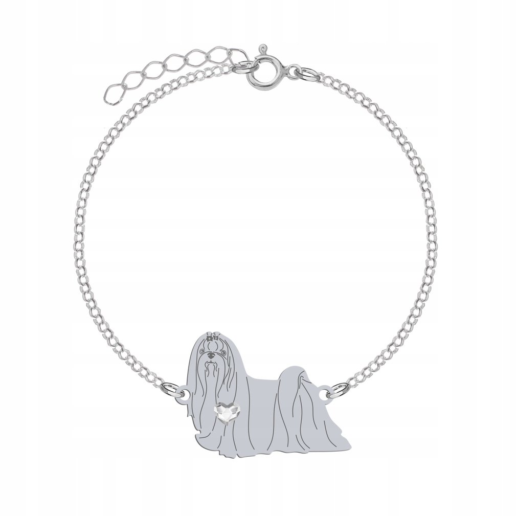 Bransoletka z psem Maltańczyk Srebro 925 Prezent Łańcuszek Kobieta GRAWER