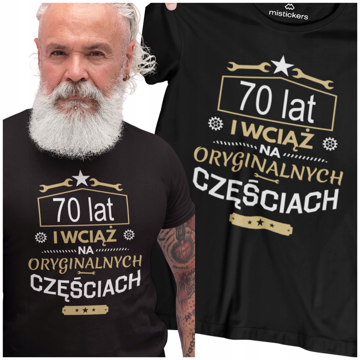 KOSZULKA NA 70 URODZINY PREZENT SIEDEMDZIESIĄTKĘ MĘSKA DLA FACETA MĘŻCZYZNY