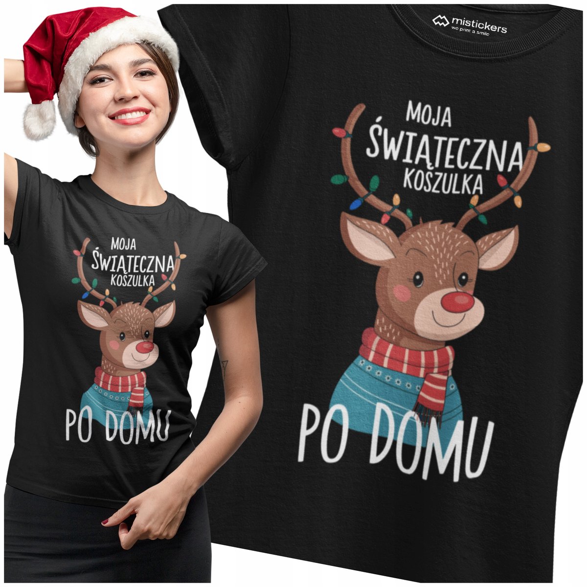 KOSZULKA ŚWIĄTECZNA DAMSKA NA ŚWIĘTA ŚMIESZNA TSHIRT DAMSKI