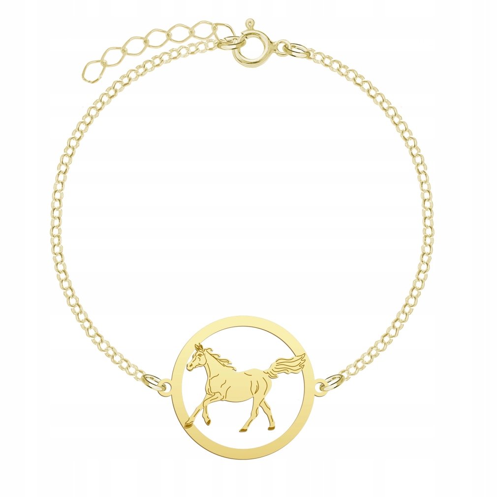 Bransoletka Złota Arabian Horse 925 Łańcuszek Biżuteria Kobieta GRAWER