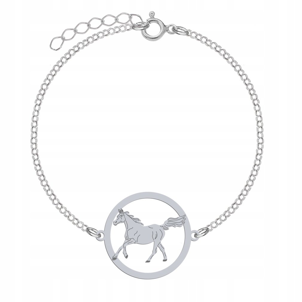 Bransoletka Srebrna Arabian Horse 925 Łańcuszek Biżuteria Prezent GRAWER