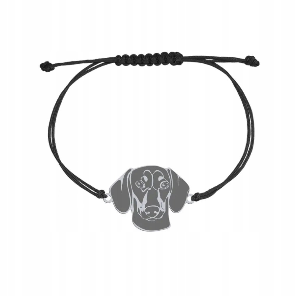 Bransoletka Srebrna z psem Jamnik Krótkowłosy 925 Biżuteria Prezent GRAWER