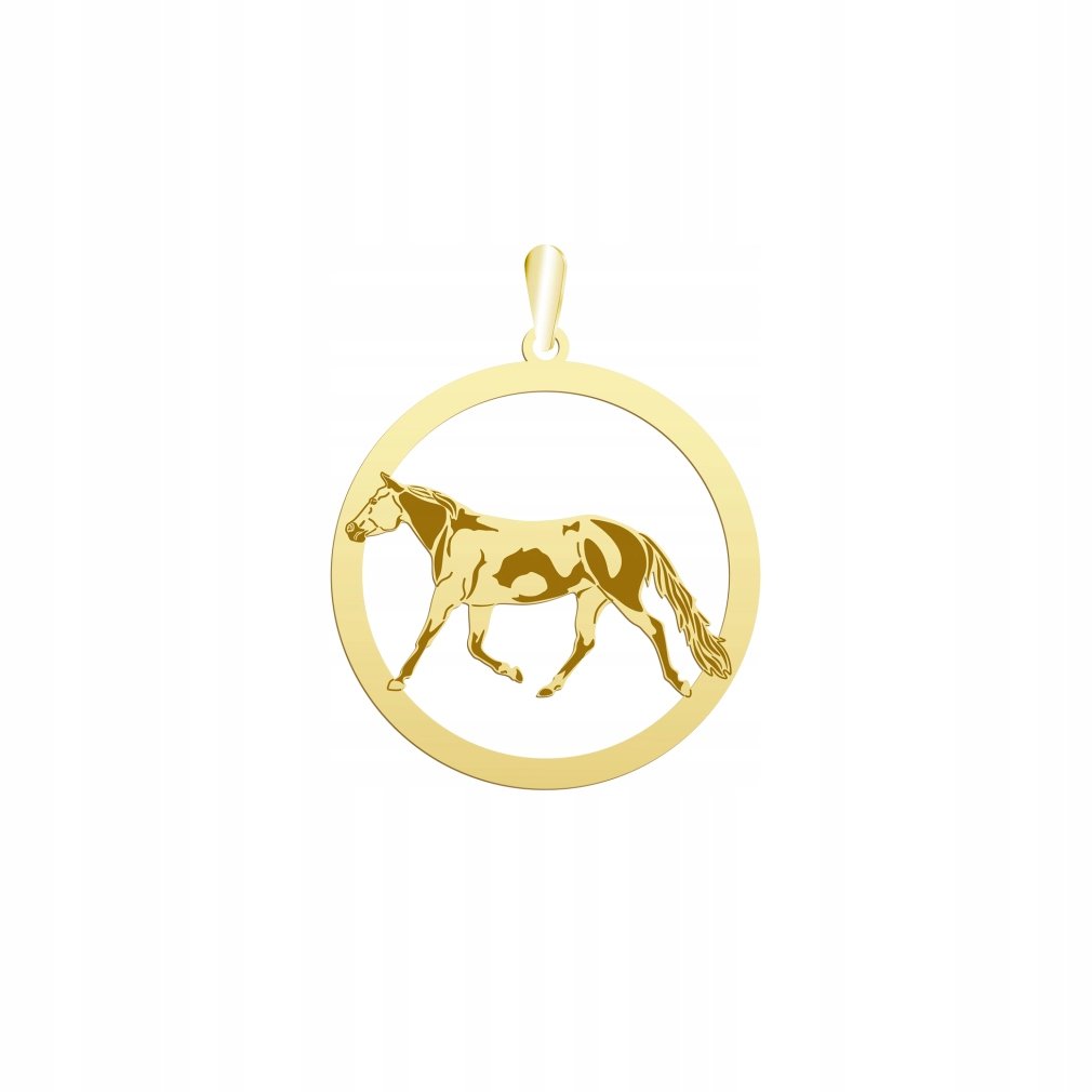 Zawieszka Złota American Paint Horse 925 Prezent Kobieta Biżuteria GRAWER