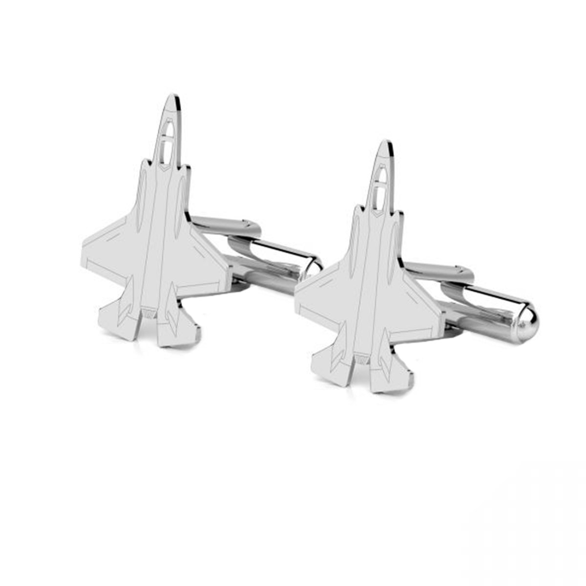 Srebrne spinki do mankietów Lockheed Martin F-35 Lightning II - srebrne 925 (S1535-F35)
