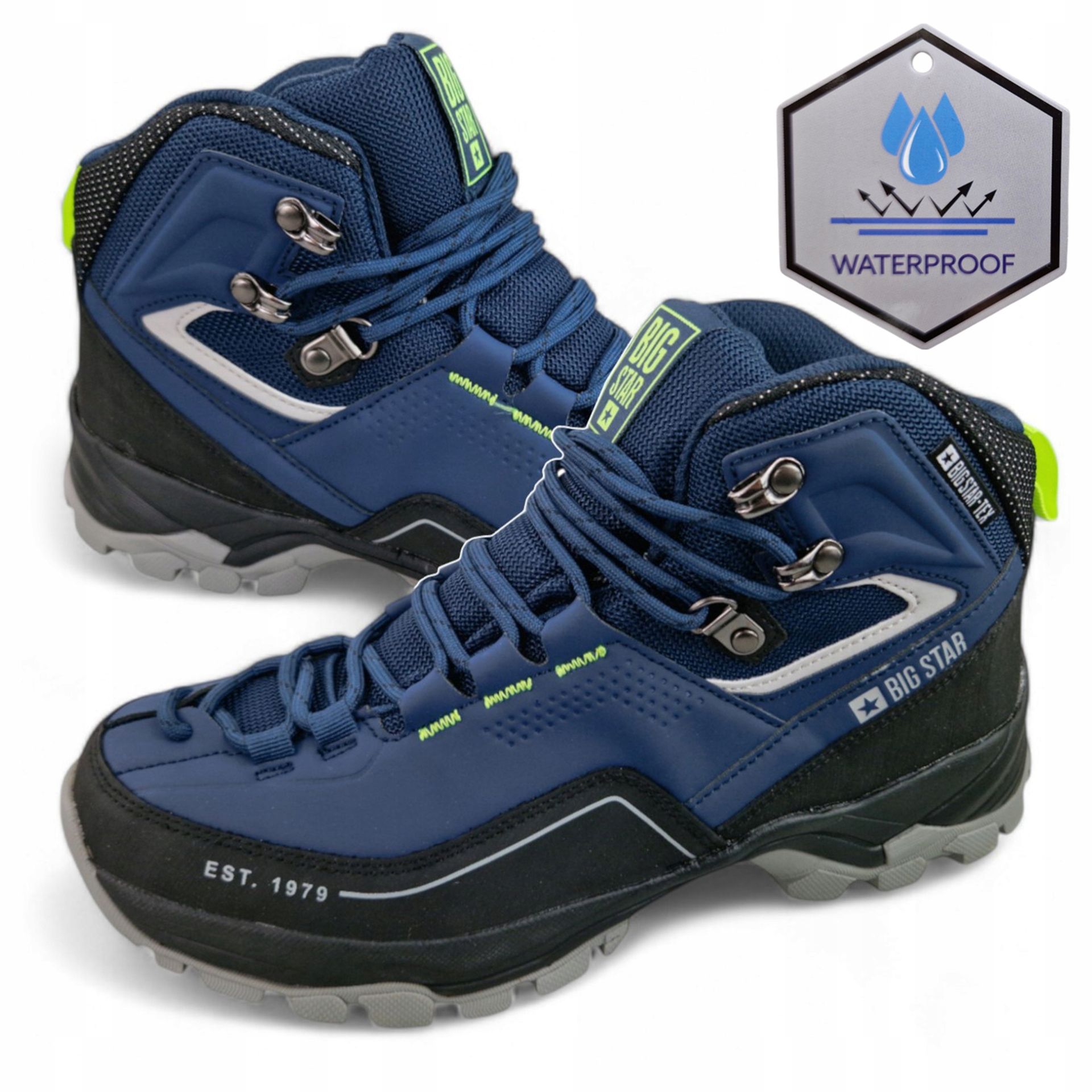 Buty męskie Zimowe Big Star ocieplane granatowe Botki OO174342 42