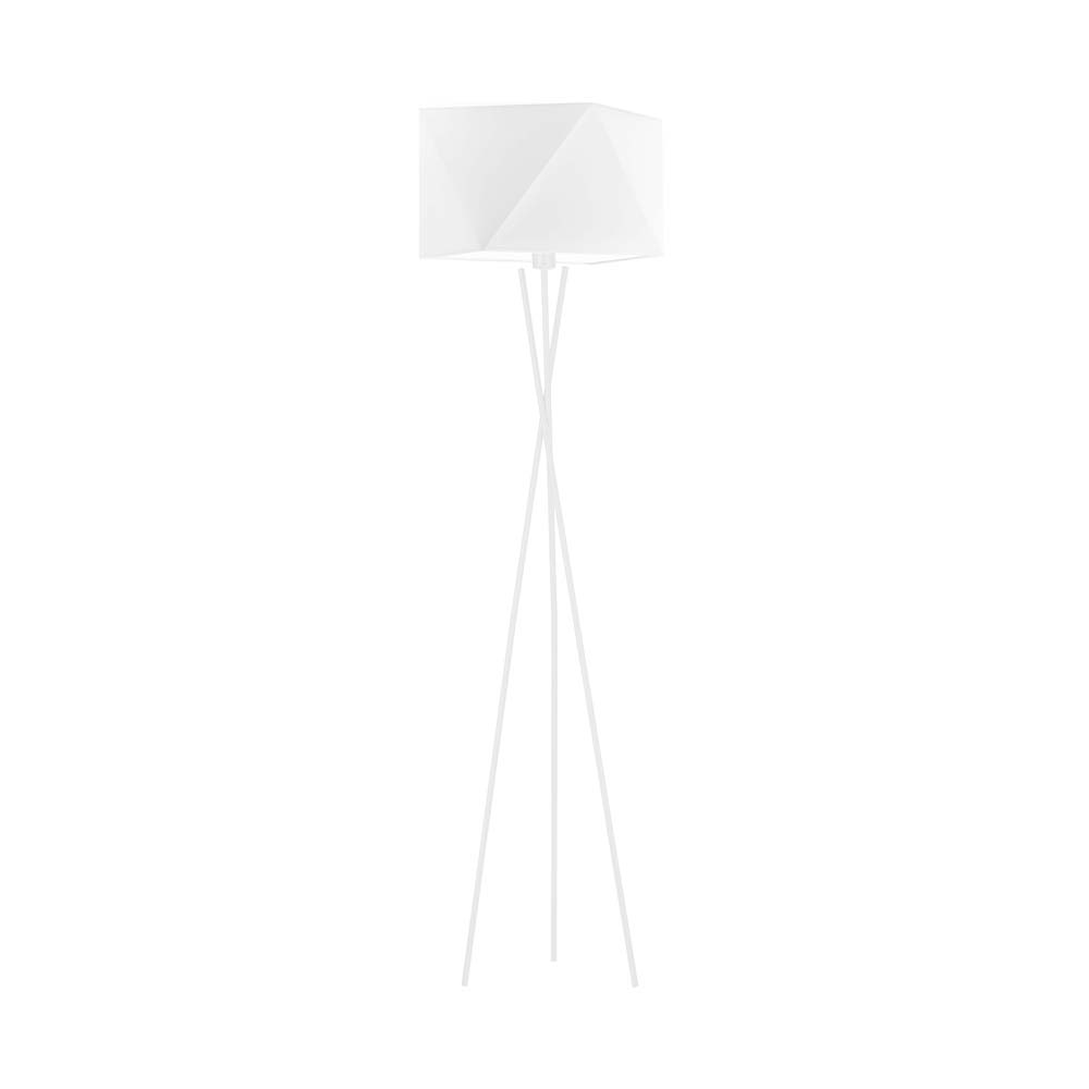 Biała lampa podłogowa trójnóg z abażurem DAKAR