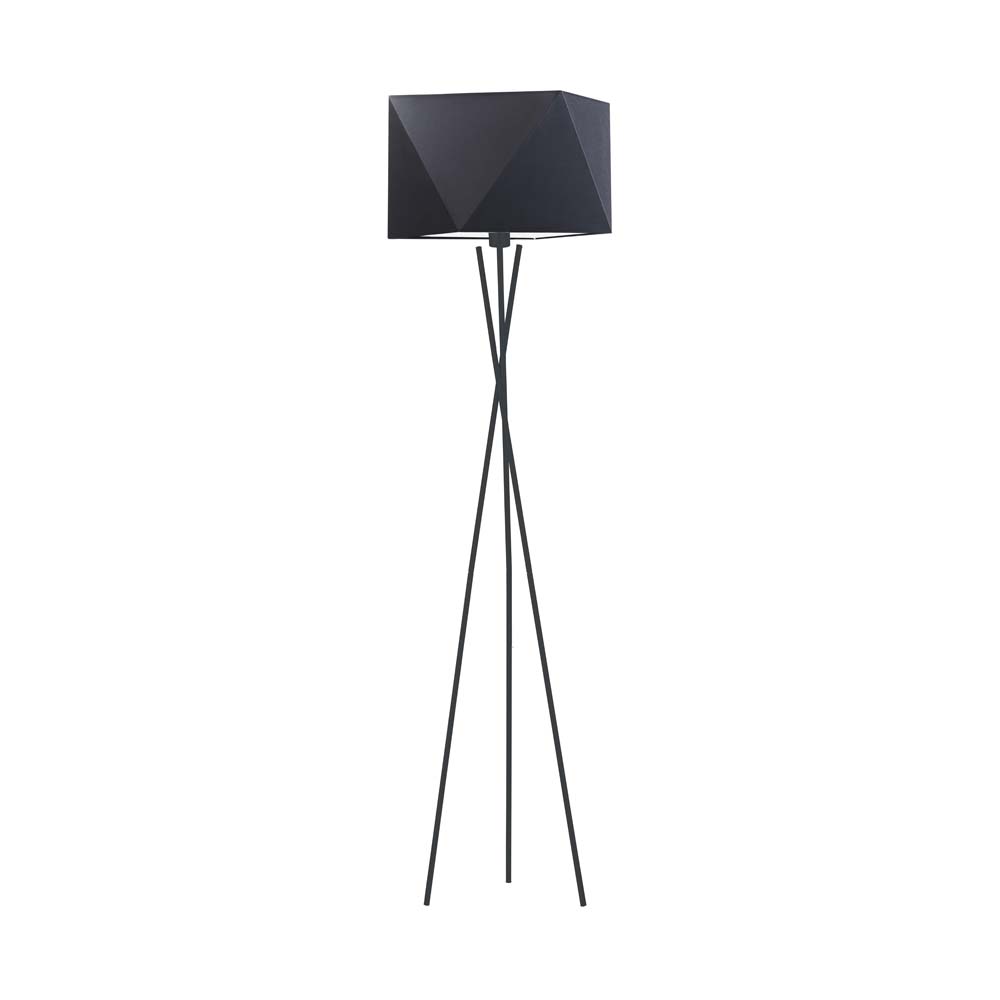 Czarna lampa podłogowa tripod do sypialni DAKAR