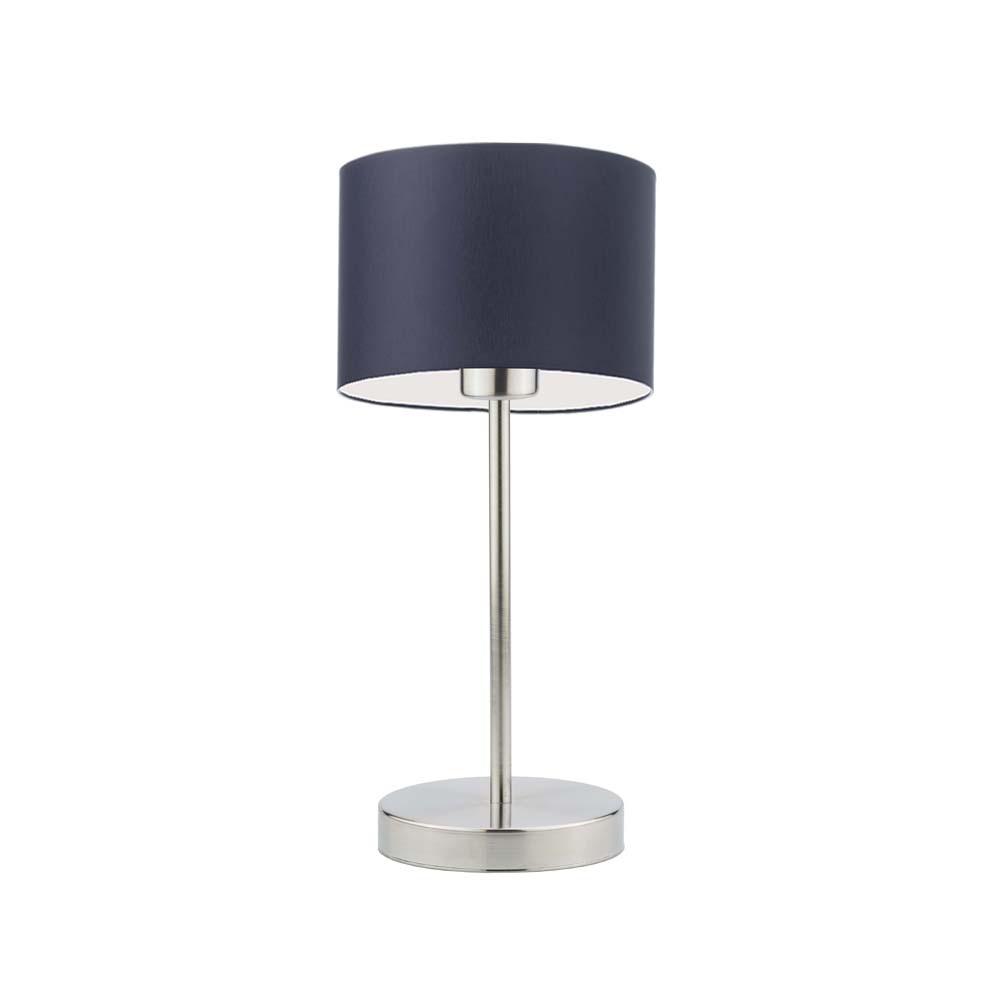 Elegancka lampka nocna LED z granatowym abażurem NICEA