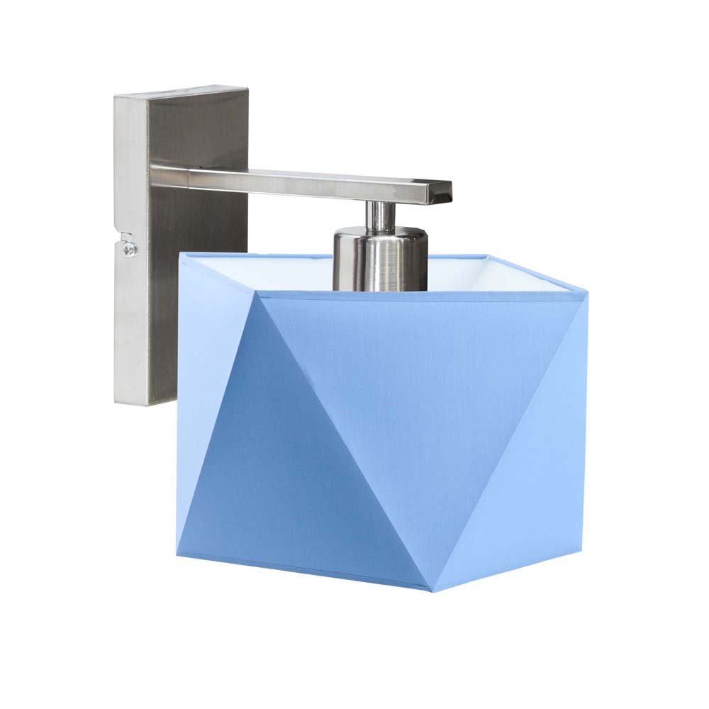 Elegancki kinkiet dziecięcy ODESSA z geometrycznym kloszem w kolorze niebieskim