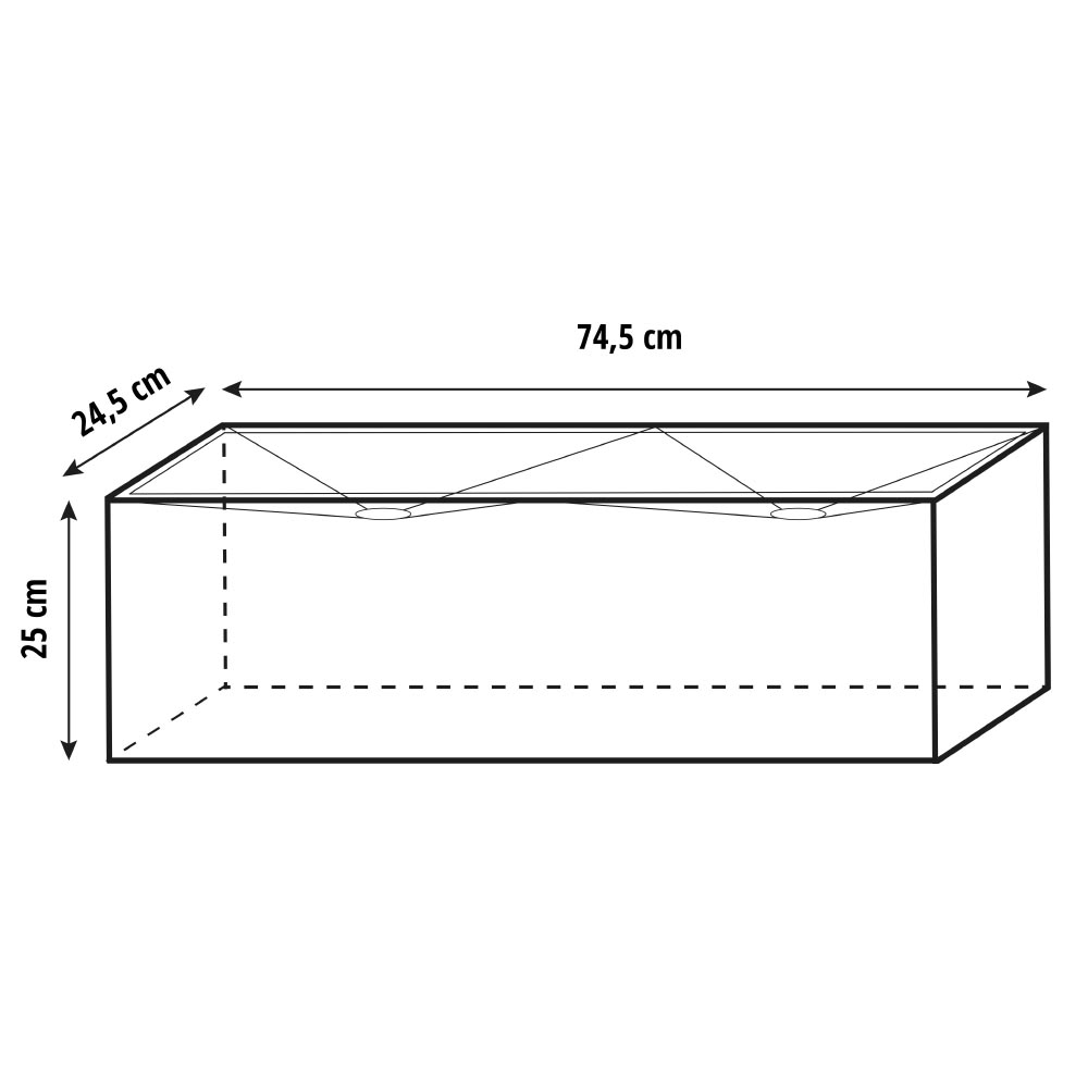 Abażur PROSTOKĄT 74,5 x 25 x 24,5