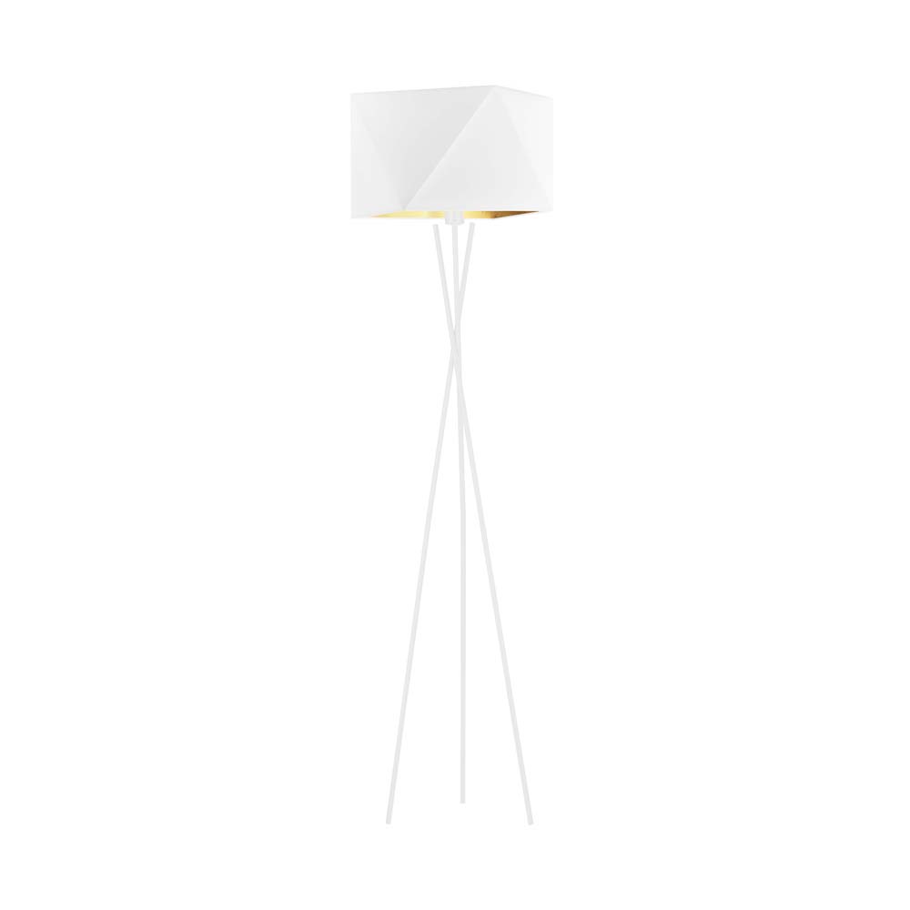 Lampa podłogowa trójnóg z białym abażurem DAKAR GOLD