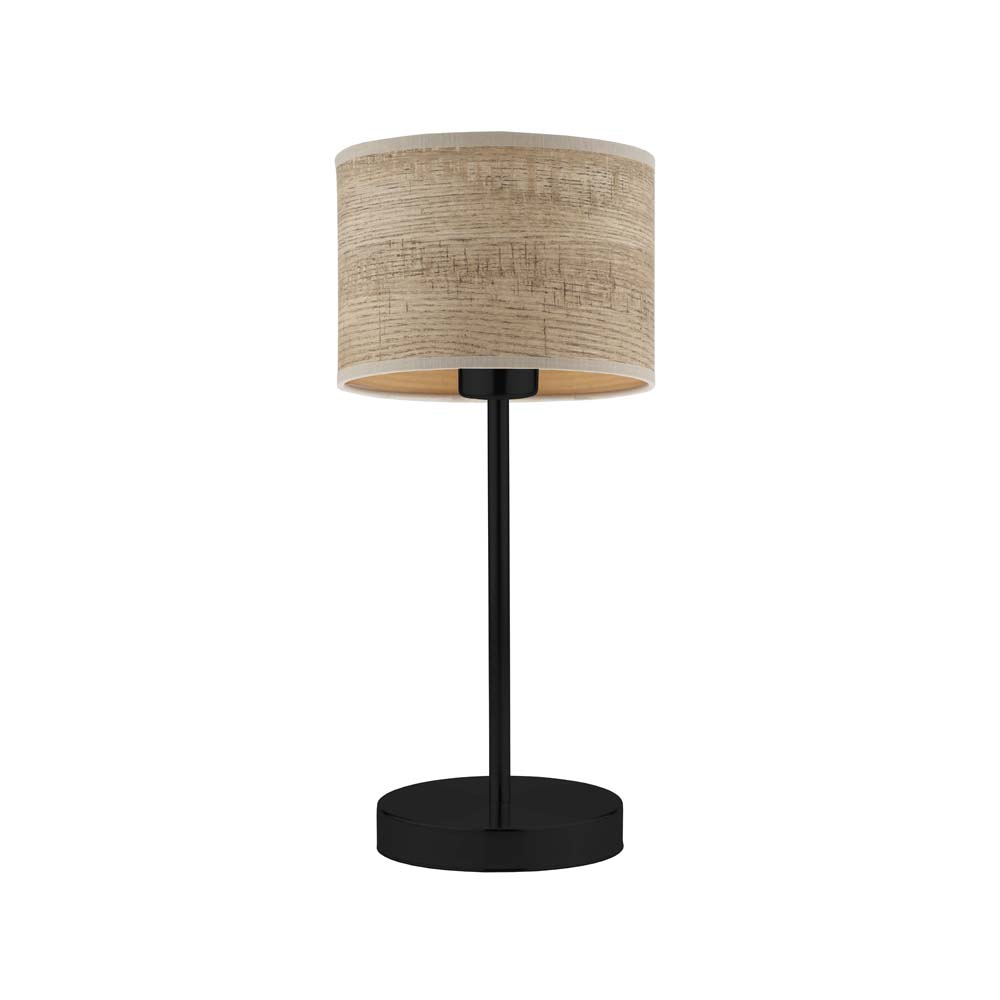 Czarna lampka na stolik nocny NICEA ECO z designerskim abażurem