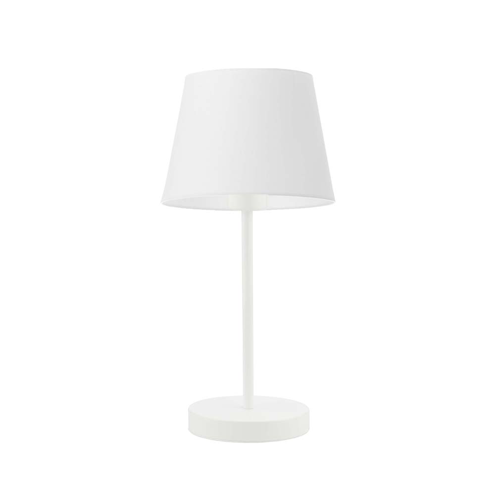 Biała lampka nocna stołowa biurkowa LED do salonu SIENA