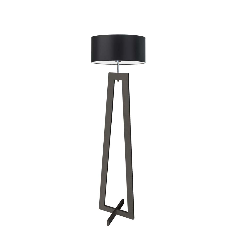 Czarna lampa podłogowa drewniana BALI